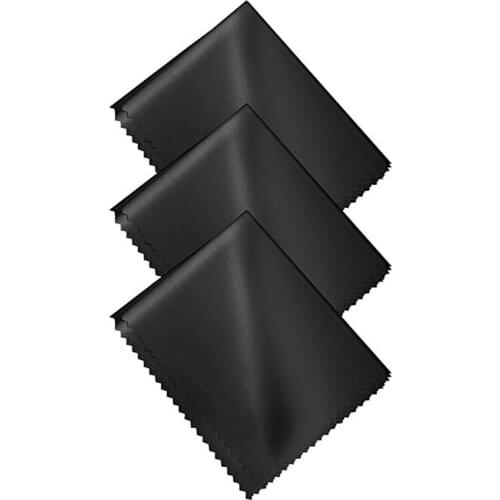 Visual Touch 100pcs Black Microfiber Sunglasses Eyeglasses Cleaning Cloth 15*18cm Glasses Eyewear Clean Lens Cloth Accessories