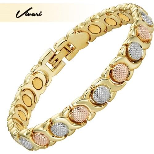 Vivari Luxury Women Jewelry Exquisite Magnetic Bracelet Chain Bangles Alloy 3-Tone Color Bracelet Elegant Delicated Trinket