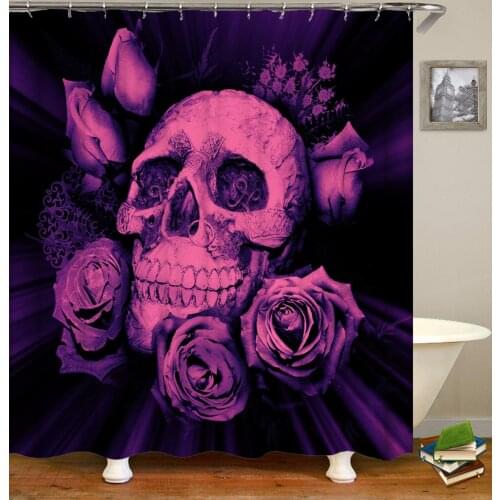 Skull Shower Curtains Halloween Bathroom Curtain Fabric Shower Curtain 3d Funny Cortinas anime Bathtub With 12 Plastic Hooks