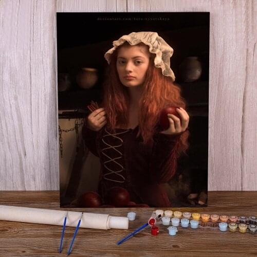 Woman Girl DIY Painting By Numbers Complete Kit Acrylic Paints 40*50 Oil Painting Decoration Crafts For Adults Handiwork Art