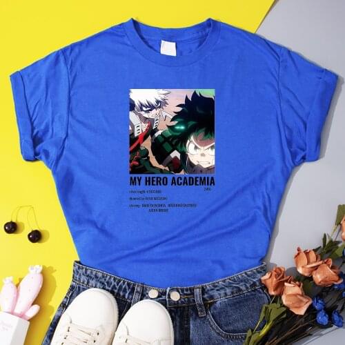 My Hero Academia Manga Women T Shirt Japanese Anime Casual Tops Harajuku Urban Trend Lady T Shirt 2021 Summer Cotton T-Shirts