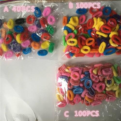 1Pack Small Ring Hair Bands Girls Colorful Elastic Hair Rope Tie Gums Kids Rubber Band Ponytail Holder Hair Accessories headwear