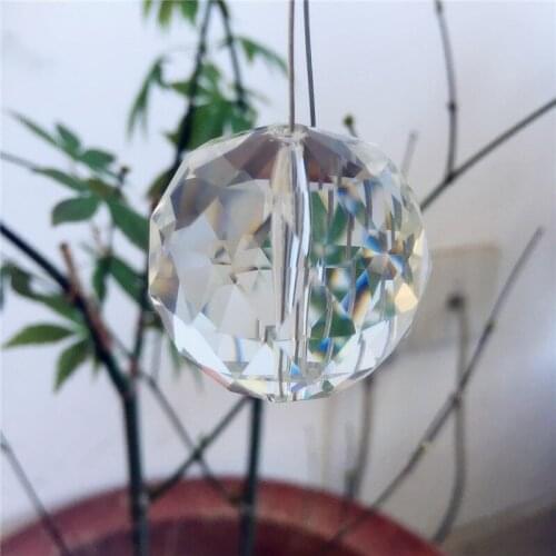 10pcs Free shipping 30mm middle holes crystal faceted ball,crystal chandelier ball parts for wedding Home ,X-MAS decor