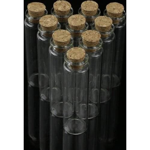 10pcs Mini Glass Wish Bottle Vial with Cork Stopper Storage Pendant 20mL spray bottles for cleaning solutions 32oz pump