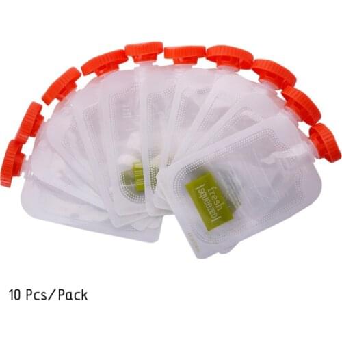 10Pcs/bag Reusable Food Pouches Homemade Organic Puree Refillable Children Squeeze Bag For Rice Paste Juice Yogurt Lightweight