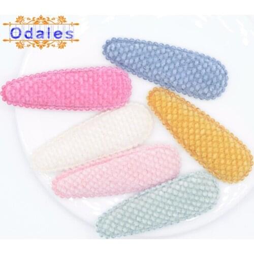 12Pcs/lots 7.5CM Furry Pads Lace BB Clips Cover Side Clip Applique Wedding Bride Hairpin Hairgrip Headwear Women Patch Accessory