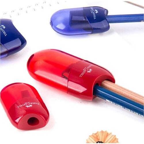2Pcs Creative Double Holes Pencil Sharpener Cute Mini Transparent Stationery Pen Knife Single Hole Kids Student School Cutting