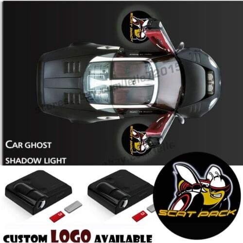 2PCS Scat Pack Bee Logo Car Door Laser Projection Welcome Light for Dodge