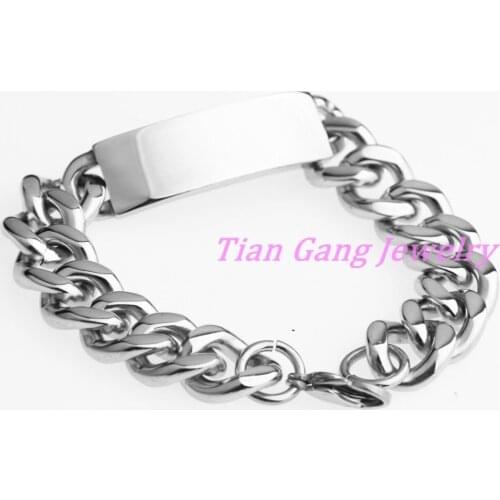 5mm Mens Womens Chain Silver Color or Gold Color Hammered Cut Curb Link ID Bracelet Stainless Steel Bracelet Free Shipping