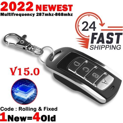 Auto Gate Remote Control Garage Door Opener 287mhz 433mhz 868mhz Rolling Code Garage Door Command Wireless Transmitter Key V15.0
