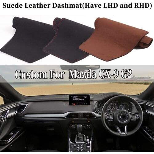 Car-styling Suede Leather Dashmat Dashboard Cover Pad Dash Carpet Accessories For Mazda Cx9 Cx-9 G2 2016 2017 2018 2019 2021