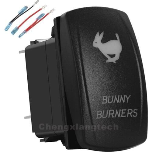 Bunny Burners Up Green&Red Led Rocker Switch ARB Carling 5P SPST ON/OFF 12v/24v Car Boat Truck Waterproof IP66+Jumper Wires Set