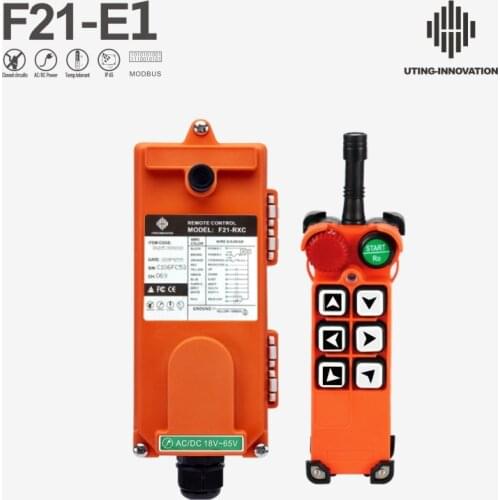 UTING-INNOVATION 6 Single Buttons F21-E1 Industrial Radio Remote Control AC DC 18-65V 65-440V for Crane Hoist
