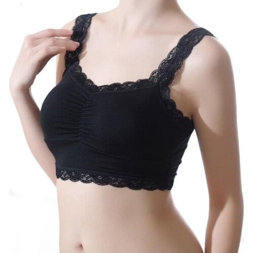 Women Underwear Sexy Seamless Bra Prevent Exposed Lace Wrapped Chest Black White Brassiere Bra for Females Lingerie