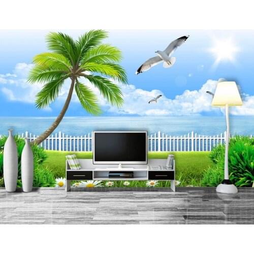 Custom photo wallpaper 3d wall murals wallpaper TV setting wall sea gull the sea wall painting in the background wall decor
