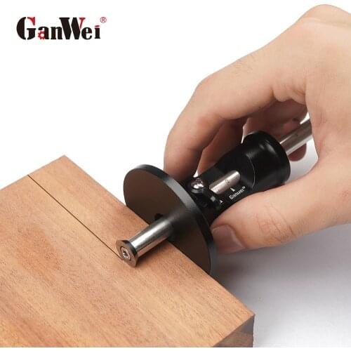 GanWei Woodworking Wheel Marking Gauge Marking Scriber Solid Metal Bar Wood Scribe Tool With 2 Replacement Cutters For Carpenter