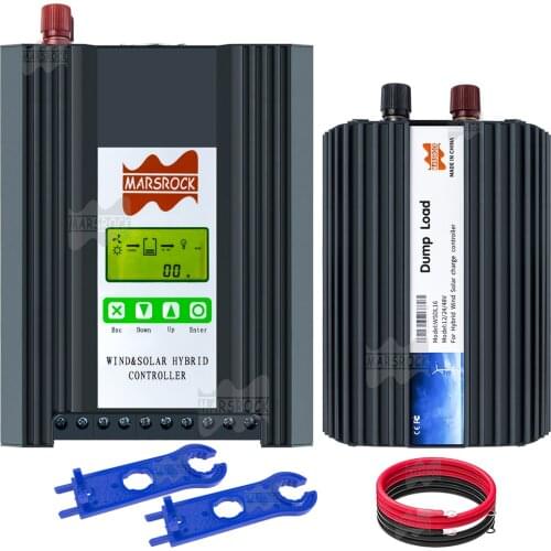Marsrock 1600w 24v MPPT Buck Boost Wind Solar Hybrid Controller For Wind 0-600w Solar 0-1000w With Unloader Free Wrench & wires