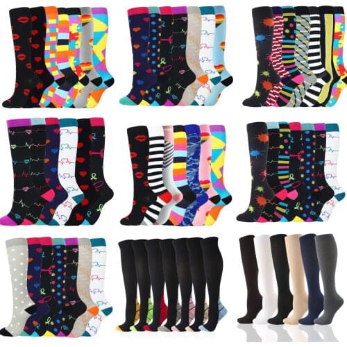 Compression Socks Men Women 20-30 Mmhg Best Graduated Soccer Football Stockings Nurses For Medical Edema Diabetes Varicose Veins