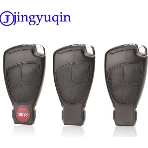 Jingyuqin Replacements 2/3/4 Buttons Remote Car Key Fob Case Cover Shell For Mercedes Benz B C E ML S CLK CL Smart Key