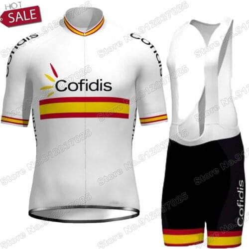 Cofidis 2021 Espana Cycling Jersey Set Summer Clothing Road Bike Shirts Spanish Suit Bicycle Bib Shorts MTB Wear Maillot Ropa