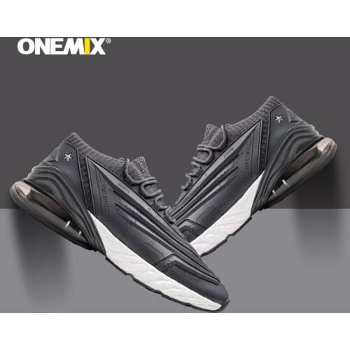 ONEMIX Men Running Shoes Shock Absorption Air Cushion Energy Sneakers Midsole Anti-Skid Outdoor Jogging Breathable Sports Shoes