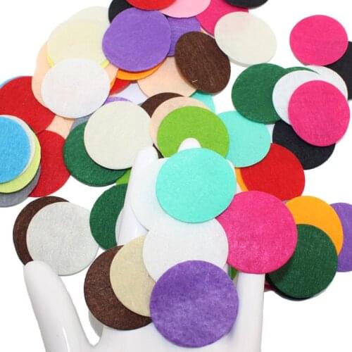 100pcs/Lot Cotton Padded Felt Round Craft DIY Appliques Clothing Decoration Scrapbook 2Sizes