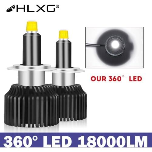 HLXG h1 светодиодные 18000LM CSP h7 led bulb 5000K 12V 9012 HB3 HB4 9005 9006 H8 H9 H11 lamp canbus 360 car Light LED headlight