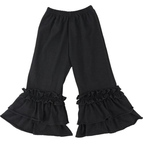 Hot sale fashion baby girls cotton Flares pants Ruffle long trousers for kids girl 1-6years children Loose Pants Baggy Pants