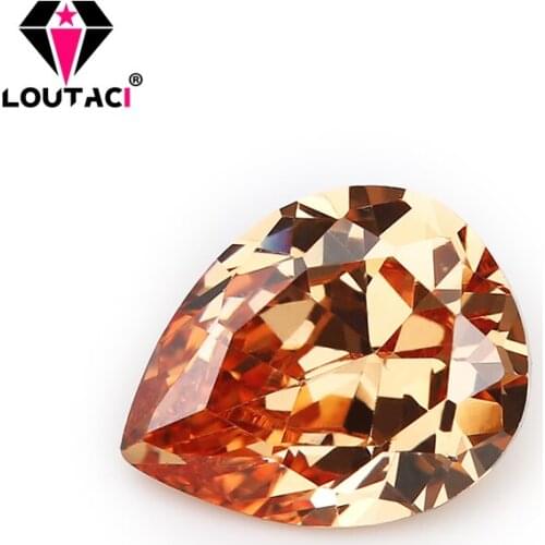 LOUTACI Large Champagne 5A Cubic Zirconia Engagement Rings For Wholesale Big Size 8x12-13x18mm