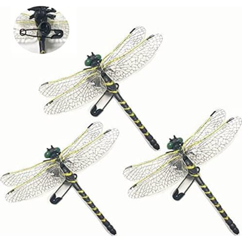 IN STOCK! 3 PCS Anotogaster Sieboldii Dragonfly Insect Figure Model Mosquito Repellent Oniyanma Fishing Camping with Safe Pin