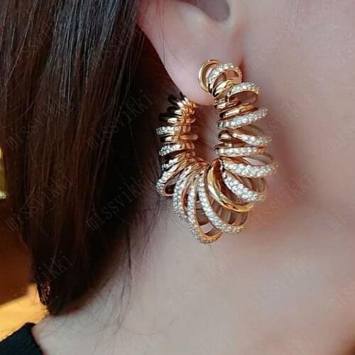 Missvikki Best New Design Shiny Gorgeous Hoop Earrings For Women Bridal Wedding Engagement Anniversary Party Show Earrings Gift