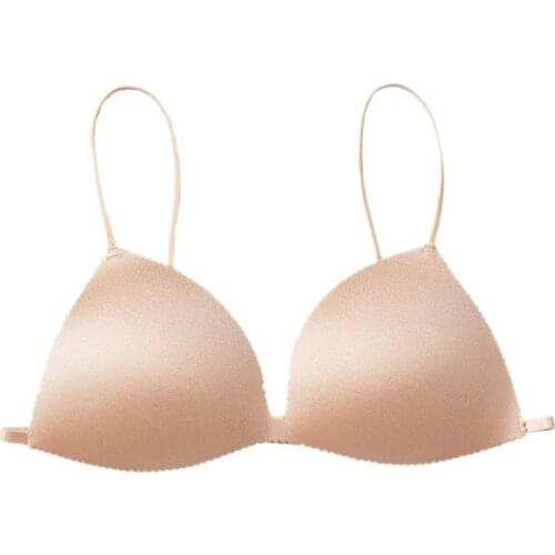 Fashion Women Seamless Beautiful Back Underwear Girl Thin Push Up Bra Without Steel Sexy Small Bra Women Lingerie