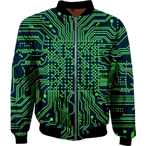 Men Unisex 3D Print Bomber Jackets Electronic Chip Punk Zip Flight Jacket Harajuku Women Streetwear US Size Winter Thick Coat 6