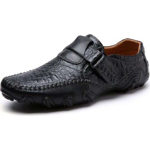 New Genuine Leather Loafers Men Moccasin Slip On Sneakers Flat Big Size 48 Causal Men Shoes Adult Male Footwear Boat Shoes