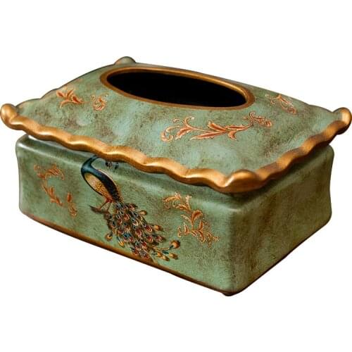 Table Porcelain Paper Tissue Box Decorative Kitchen Napkin Holder Art Creative House Rectangular Towel Dispenser Storage LL60TB