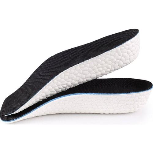 1Pair Unisex Adult Comfortable Height Increase Invisible 1.5cm Breathable Non-Slip Cushion Heighten Half Shoe Pads Insoles