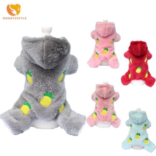 New Pet Clothes Autumn and Winter Puppy Dog Teddy Thickened Plus Velvet Embroidery Four-Legged Plush Sweater Dress