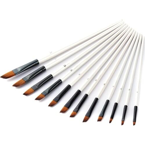 New Hot 12pcs Artist Paint Brushes Set Acrylic Oil Watercolour Painting Craft Art Kit