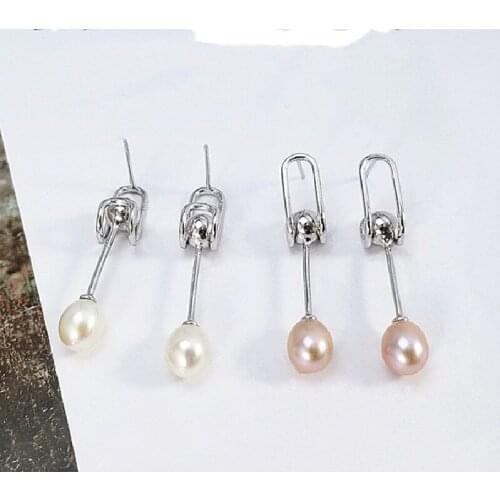 New Personality Creative Pearl Earrings Female S925 Sterling Silver Earrings Female Jewelry