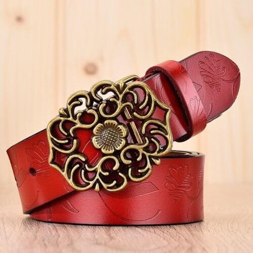 2021New Retro Ladies Leather Belts Wild Fashion Ethnic Style Smooth BuckleLadies Belts Leather Women Belts Factory Direct Sales