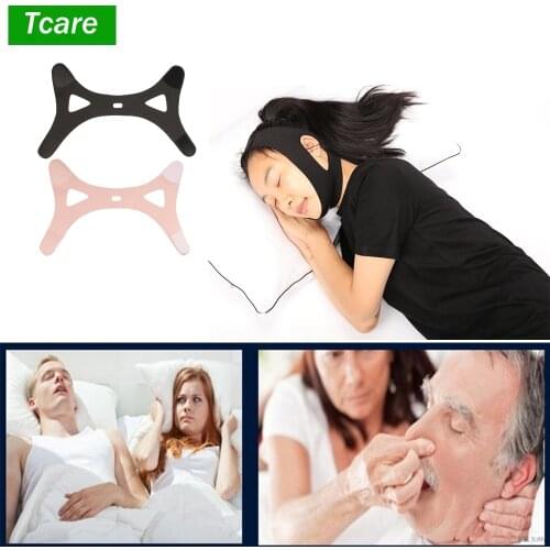Tcare Snoring Chin Strap Adjustable Anti Snore Chin Strap Support Stop Snoring - Natural Instant Snore Relief Jaw Belt for Adult