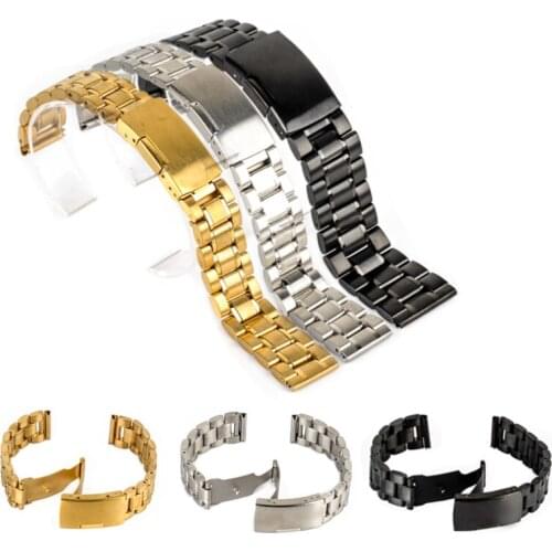 18mm 20mm 22mm 24mm Stainless Steel Strap Steel Buckle Wrist WatchBand 2019 Luxury Brand Watch Accessories pulseira correa