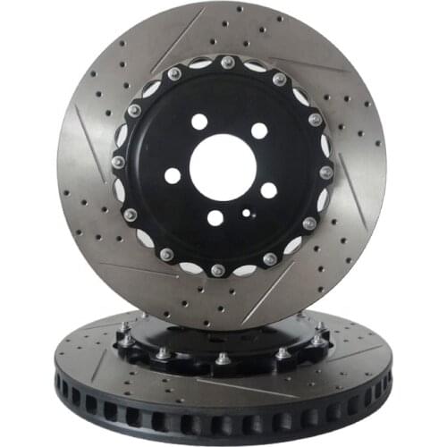 Front Rear Drilled & Slotted 5000 Series 2 Piece Rotor Assembled OEM Rotor Pair 6 Piston 4 Piston for Mercedes-Benz Nissan Lexus