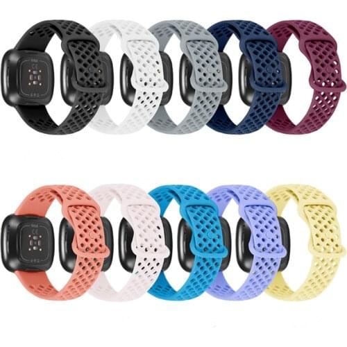 For Fitbit versa 3 silicone strap sports breathable wristband bracelet band for fitbit sense / versa3 Smart watch accessories