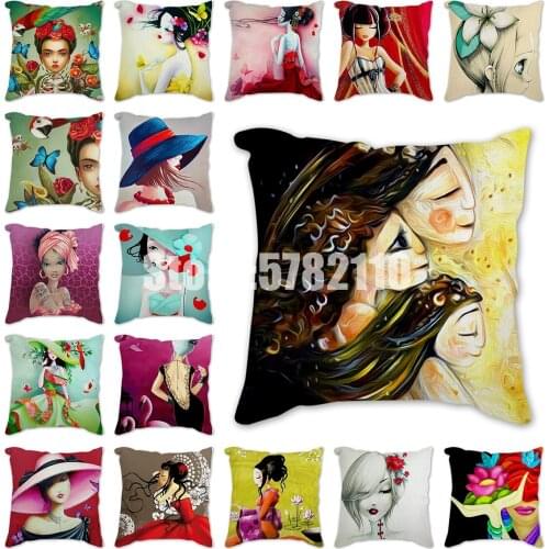 Super Sexy Cartoon Girl Cushion Cover Decor japanese fashion Girl Pillow Case Decorative Pillow Sofa Home Decoration Pillowcase
