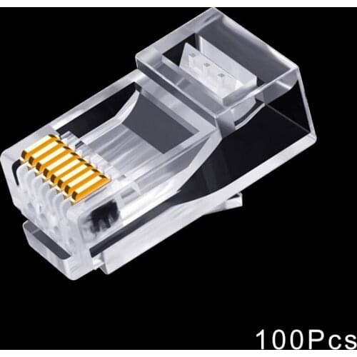 50/100pcs Universal RJ45 Network Modular Plug Cat6 CAT6e Connector utp Unshielded Modular Rj-45 Plug Connector Brand New