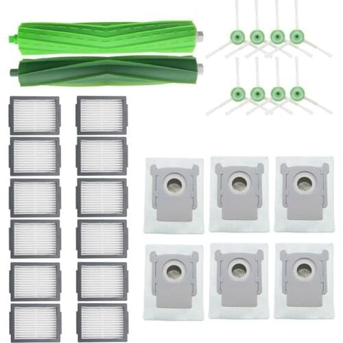 28 PCS Vacuum Parts Replacement for IRobot Robot Vacuum Cleaner Accessories Kit Main Brush Side Brush Filter Dust Bag