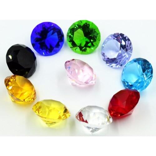 1PC High Quality 30MM Large many color Gems Paperweight Wedding Gift Crystal Souvenir For Girl Friend Holiday Decoration & Gift