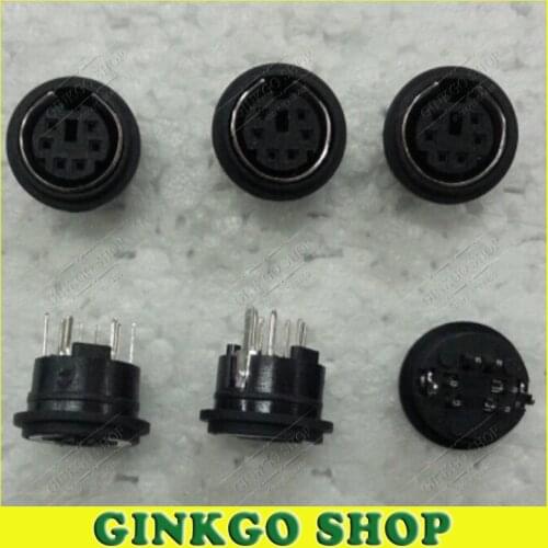 100pcs/lot MDC S Terminal Connector 6 Pin Mini Din Socket PS2 Female Plug Connector