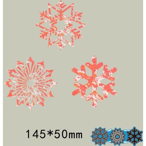 145*50mm 3pcs Snowflake New Cutting DIES Stencil DIY Scrapbook Embossing Card Craft Template Paper Photo Album